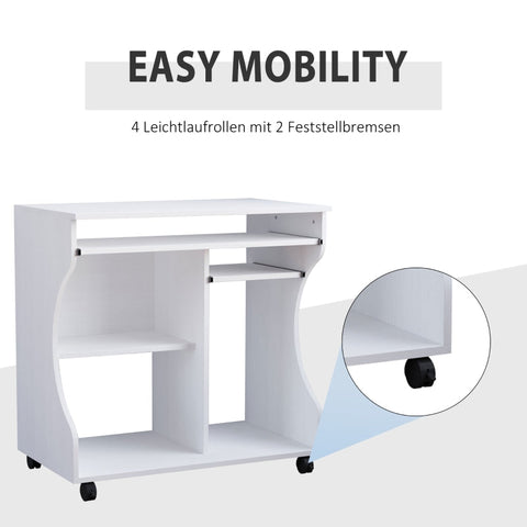 Rootz Computerbureau - Compact bureau - Veelzijdig werkstation - Modern ontwerp - Voldoende opbergruimte - Duurzame materialen - 80 cm x 48 cm x 76 cm