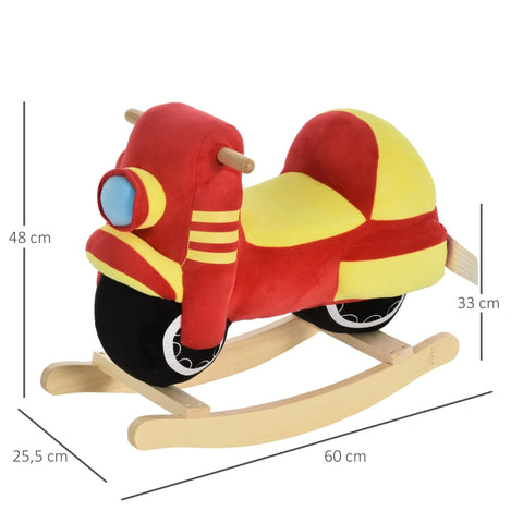 Rootz Motorcycle Design Rocking Horse - Rocker Toy - Padded Seat Rocker - Strengthens Core - 60cm x 25.5cm x 48cm