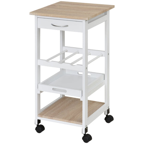 Rootz Kitchen Car Serving Cart - Trolley - Utility Cart - Space-Saving - 37x37x76cm