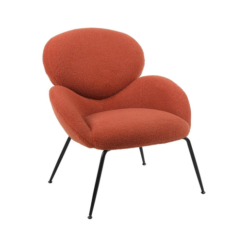 Rootz Teddy Velvet Dressing Chair - Comfy Seating - Modern Armchair - High-Density Foam - 74.1cm x 77.9cm x 81cm - Easy Assembly Orange