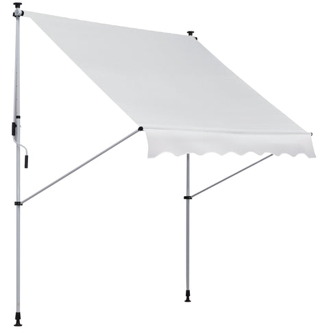 Rootz Manual Extendable Awning Blind - Retractable Awning - Balcony Sunshade - Easy Installation - 2L x 1.5W x 1.7-2.8H m