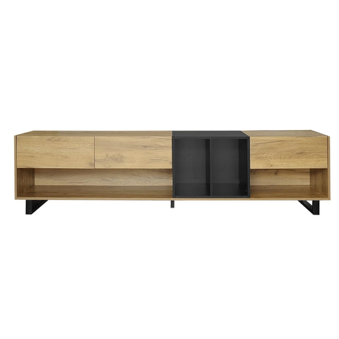 Rootz TV Cabinet - Media Console - Entertainment Unit - Spacious Storage - 200L x 40W x 50H cm