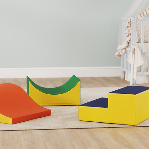Rootz 3-Part Climbing & Crawling Set - Toddler Gym Blocks - Soft Play Modules - Enhances Motor Skills - 141cm x 45.7cm x 20.1cm