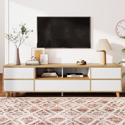 Rootz Modern TV Stand - Media Console - Storage Cabinet - Stylish & Functional - 175cm x 37cm x 51cm
