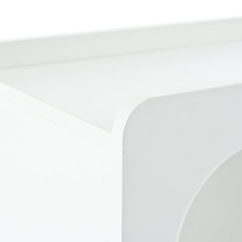 Rootz White Side Cabinet - Storage Trolley - Rolling Cart - High Stability - 82x30x53 cm