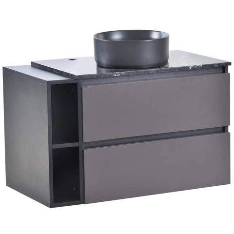 Rootz Hanging Sink Cabinet - Bathroom Vanity - Space-saving Storage - Durable MDF - 80cm x 44cm x 60.5cm