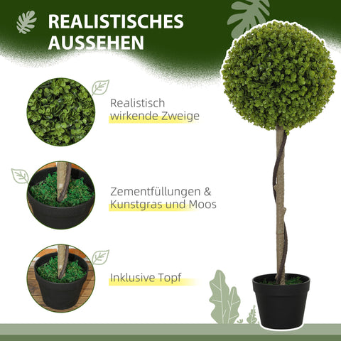 Rootz Artificial Eucalyptus Tree Set of 2 - Faux Plants - Decorative Trees - Easy Care - 90cm