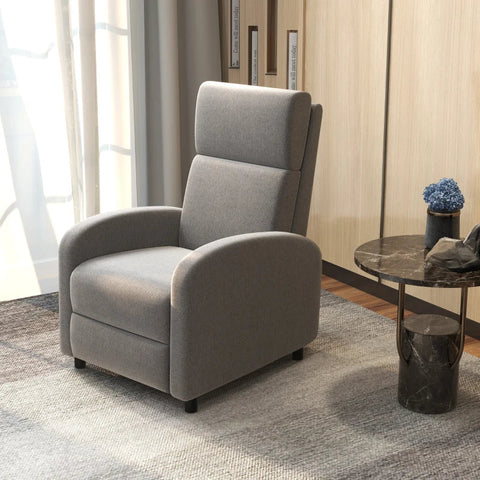 Rootz TV-fauteuil - Uitklapbare voetensteun - Fauteuil TV-stoel - Kantelbaar tot 160° - Relaxstoel - Zachte stof - Zak met hoge dichtheid - Woonkamer - Meerlaags bord - Grijs - 64L x 86B x 102H cm