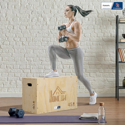 Rootz 3-in-1 Plyo Jump Box - Fitness Box - CrossFit Box - Boosts Jump Strength - 45L x 40W x 60H cm