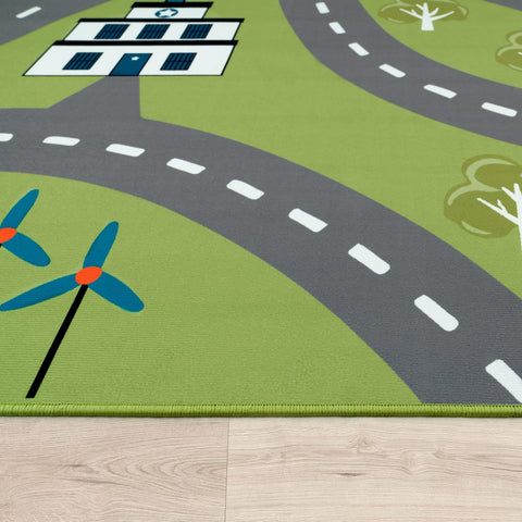 Play Street Rug – Creative Kids’ Room Carpet – Soft, Durable & Easy-Clean – City Map Design