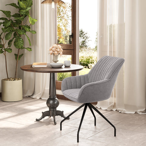 Rootz Swivel Arm Chair - Modern Accent Chair - Living Room Office Chair - 360° Rotation - 61cm x 62cm x 81cm