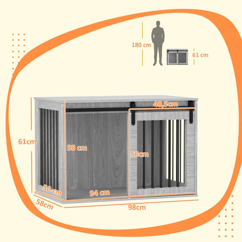 Rootz Dog Crate - Pet Cage - Pet House - Airy Ventilation - Stable Construction - 98cm x 58cm x 61cm