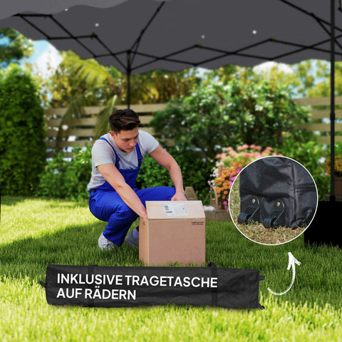 Rootz 3 x 3m Pop-Up Pavilion - Garden Tent - Adjustable Gazebo - UV Protection - 297x297x287cm