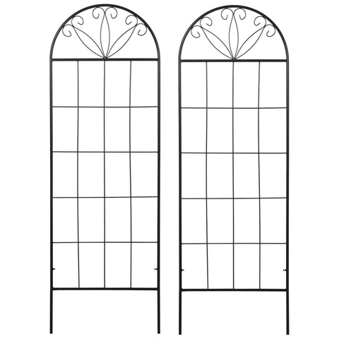 Rootz Treillis Garden Set of 2 - Plant Support - Metal Climbing Grid - Enhances Garden Elegance - 51 x 152 cm Black