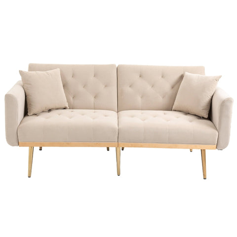 Rootz 3-Seater Sofa - Velvet-Like Couch - Adjustable Sofa Bed - Ultimate Comfort - 161.97cm x 77.97cm x 79.98cm