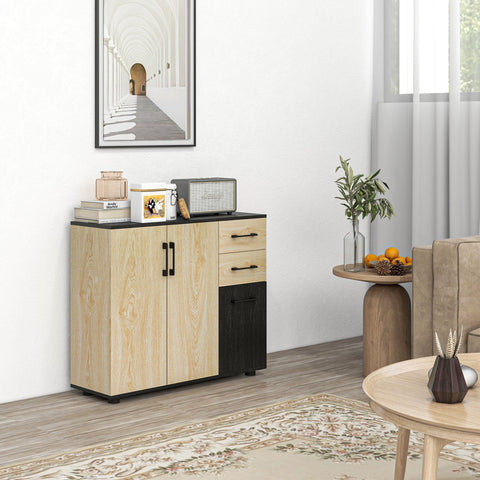 Rootz Sideboard Kitchen Storage - Cupboards - Drawers - Adjustable Shelf - 90cm x 30cm x 75.5cm - Organize Effortlessly