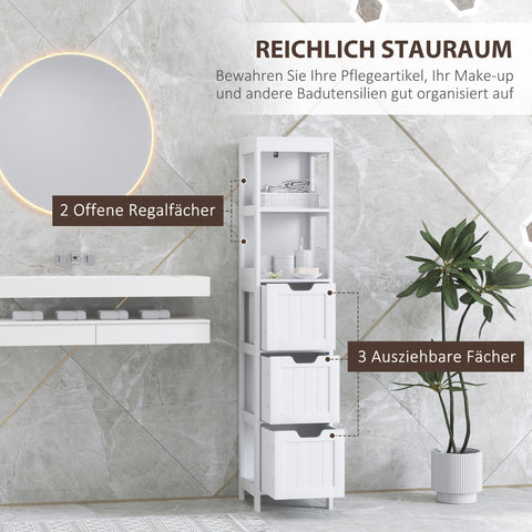 Rootz Bathroom Cabinet - Storage Shelf - Organizer - Water-Repellent MDF - 30cm x 30cm x 142.4cm - Maximize Space & Minimize Disorder