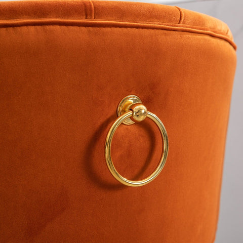 Rootz Velvet Bar Stool - Retro Stools - Luxurious Seats - 360° Rotation - Dimensions: 53cm x 50.5cm x 93cm