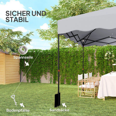 Rootz 3 x 3m Pop-Up Pavilion - Garden Tent - Adjustable Gazebo - UV Protection - 297x297x287cm