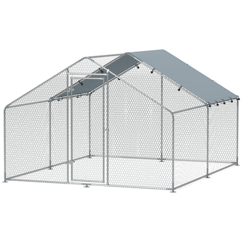 Rootz Large Chicken Enclosure - Metal Bird Cage - Poultry Run - UV & Water Resistant - 300cm x 340cm x 190cm