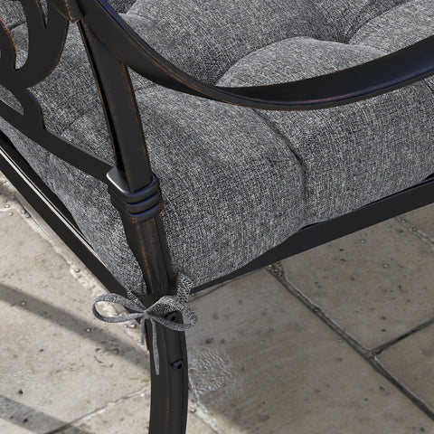 Rootz 4 Piece Set Garden Chair Cushions - Quilted Pillow - Foam Cushions - Comfort - 48l x 48b x 10h cm Grey