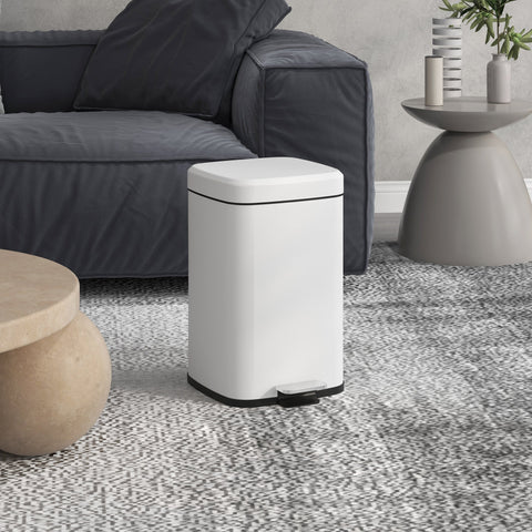 Rootz 20L Kitchen Waste Bucket - Trash Bin - Garbage Can - Quiet Lid & Pedal - 28L x 35B x 45H cm - Fingerprint Resistant