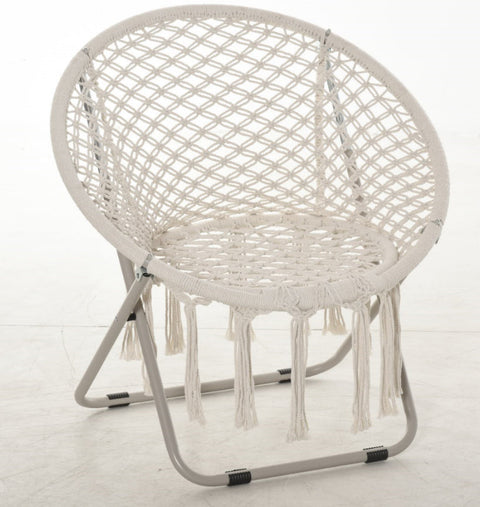 Rootz Hanging Chair - Round Garden Chair - Moon Papasan Chair - Great Comfort - 77cm x 64cm x 74cm