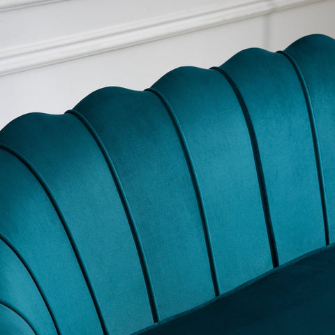 Rootz 2-Seater Sofa - Couch - Upholstered Sofa - Velvet Look - Up to 150 kg - 130 x 77 x 77 cm - Green