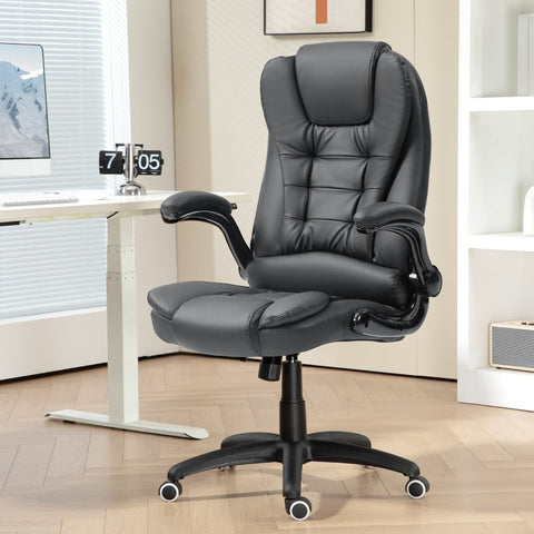 Rootz Executive Chair - Computer Chair - Office Chair - Faux Leather - Adjustable Height - 60cm x 69cm x 111-121cm
