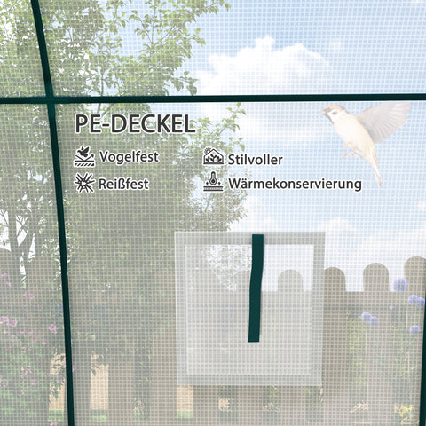 Rootz Arched Greenhouse - Plant Nursery - Gardening Shelter - Weather Protection - 1.8 x 1.8 x 2 m - White