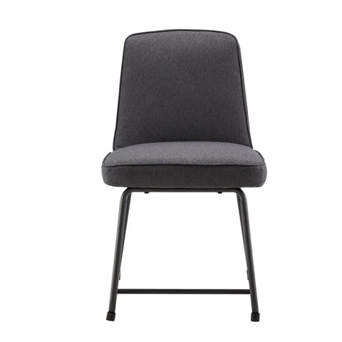 Rootz Gray Linen Dining Chairs Set - Upholstered Chairs - Metal Frame Seating - High Comfort Foam - 46L x 45W x 81.5H cm