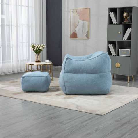 Rootz Bouclé Bean Bag - Beanbag Chair - Memory Foam Seat - Unmatched Comfort - 91x83x66cm