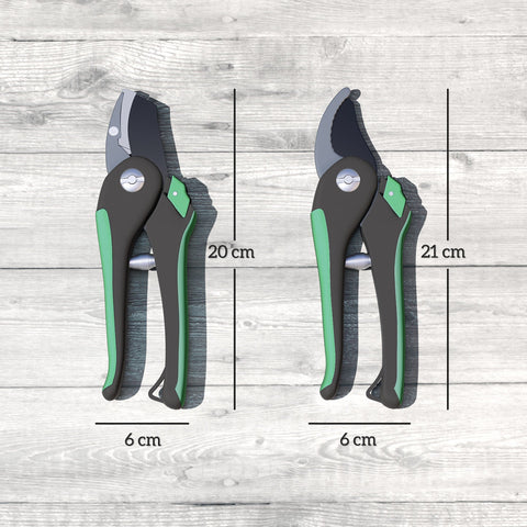 Rootz 2 Piece Garden Tool Set - Pruning Shears - Garden Scissors - Durable Metal - 21cm L x 6cm B x 2cm H
