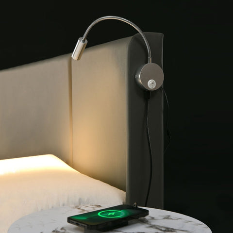 Rootz Double Bed with Storage - Spacious Bed - Cozy Sleeping - Integrated Reading Lamp - Solid Wood - 206L x 165W x 107H cm