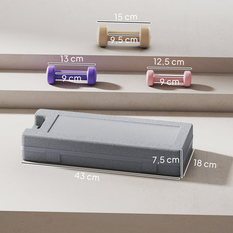 Rootz Dumbbell 6 Set with Suitcase - Weights - Adjustable for Home & Gym - Space-Saving - 43x18x7.5 cm - Dumbbells: Pink and Purple