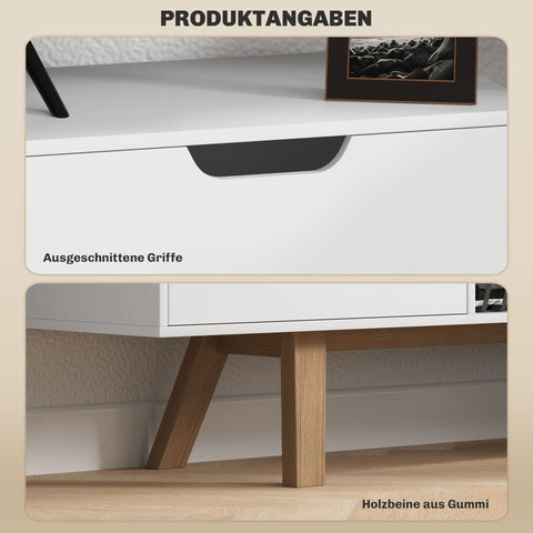 Rootz TV Chest of Drawers - TV Cabinet - Entertainment Console - Cable Management - 150 x 39 x 50 cm