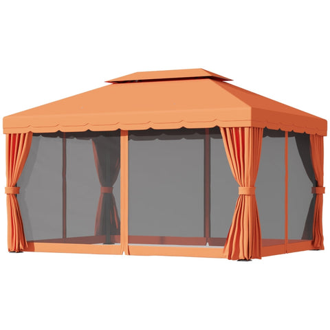 Rootz Garden Pavilion - Outdoor Gazebo - Patio Canopy - Spacious Design - Durable Materials - Enhanced Air Circulation - 390cm x 290cm x 280cm - Aluminum & Polyester