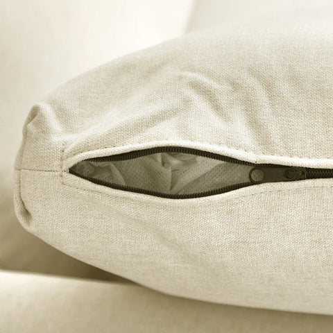 Rootz 2 Seater Sofa - Scandinavian Design - Loveseat 2 Throw Pillows - Natural Wood Frame - Beige - 137 x 78 x 78 cm