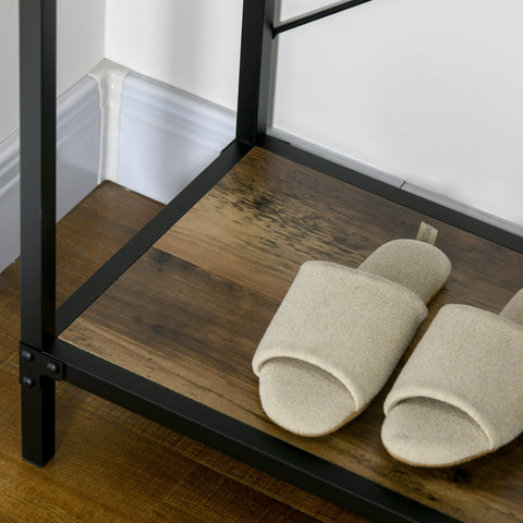 Rootz Console Table - Entrance Table - Industrial Design - 3 Drawers - Wood Look - 100 x 35 x 76.5 cm - Light Brown & Black