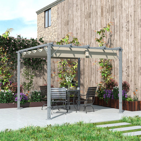 Rootz 3x3m Garden Pergola - Terrace Roof - Pavilion - UV Protection - Aluminum Frame - 299cm x 296cm x 232cm