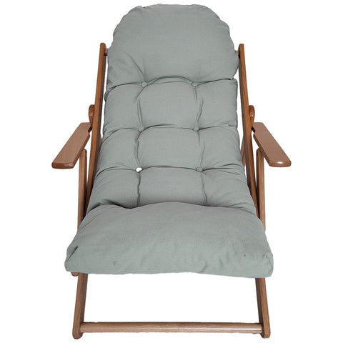 Rootz Adjustable Wooden Lounge Chair - Reclining Chair - Padded Armchair - Comfort & Space-Saving - 71W x 89D x 96H cm