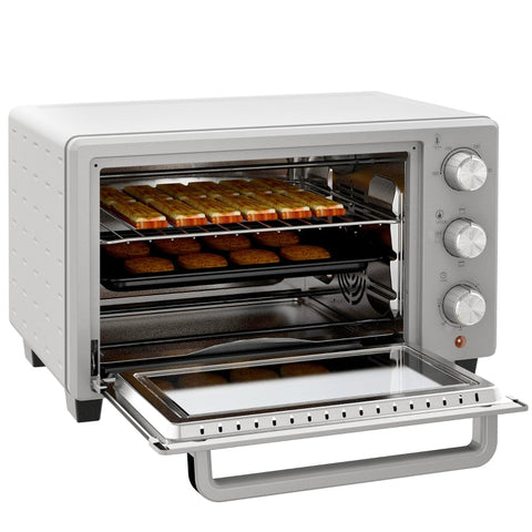 Rootz Mini Oven - Toaster - Bread Oven - 21L Capacity - Adjustable Temperature - 3 Cooking Modes - Stainless Steel - 46cm x 38.5cm x 29cm