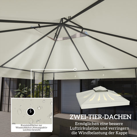 Rootz 3x3m Gazebo Roof - Replacement Tarpaulin - Pavilion Canopy - UPF30+ Sun Protection - 300cm x 300cm -Grey