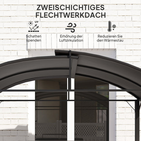 Rootz Grill Pavilion - Outdoor Shelter - BBQ Gazebo - Steel Frames - Sun Protection - 1.1m x 2.3m - Grey