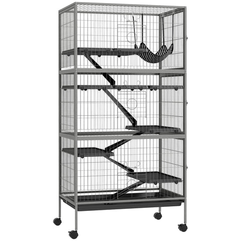 Rootz Multifunctional Rodent Cage - Small Animal Habitat - 4 Level Enclosure - Secure Steel Structure - 80L x 52B x 159H cm