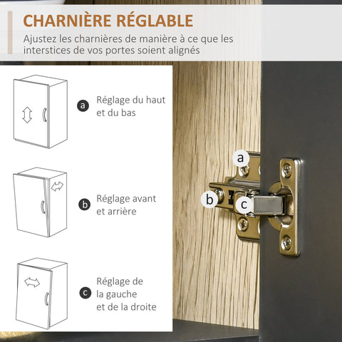 Rootz Kitchen Buffet Cabinet - Kitchen Storage - Dining Room Sideboard - Modern Design - 90L x 39W x 169H cm