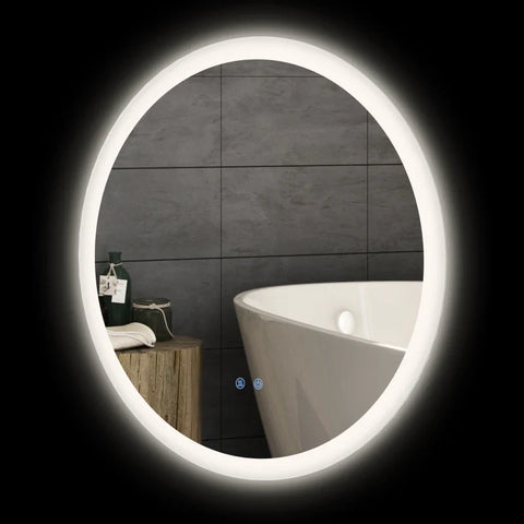 Rootz Bathroom Mirror - Bathroom Mirror With Led Light - Touch Sensor - Anti-fog Function - Wall Mount Makeup Mirror - Silver - 70cm x 70cm x 3cm