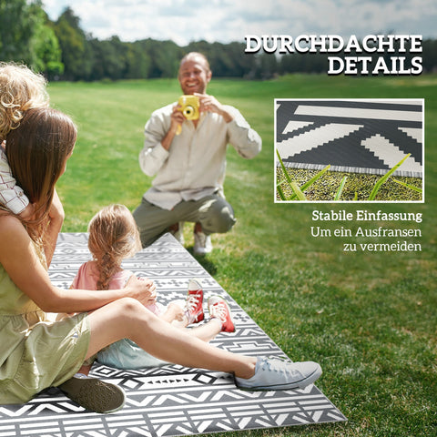 Rootz Outdoor Carpet - Weatherproof Carpet - Boho-Style Rug - Easy to Clean - 182cm x 274cm - Ideal for Camping & Balconies