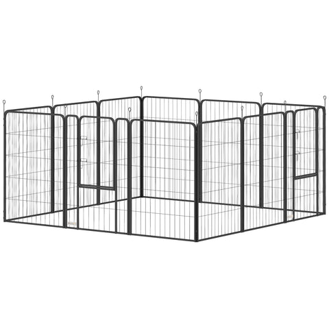 Rootz Puppy Run - Dog Kennel - Pet Playpen - Flexible Foldable Enclosure - 100cm High - Square: 204x204x100cm, Rectangle: 272x136x100cm