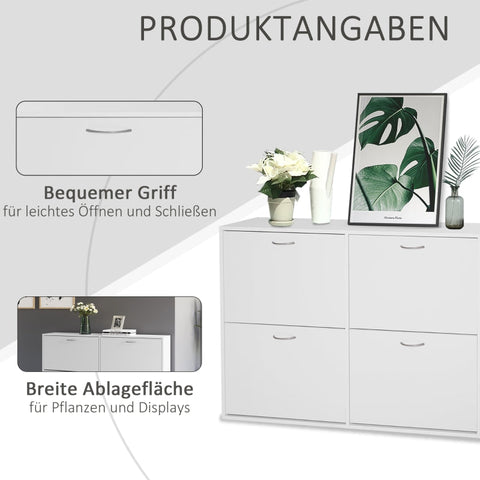 Rootz Schoenenkipperkast - Schoenenopslag - Schoenenorganizer - Hoge capaciteit - Duurzame constructie - Eenvoudig onderhoud - 120 cm x 24 cm x 81 cm